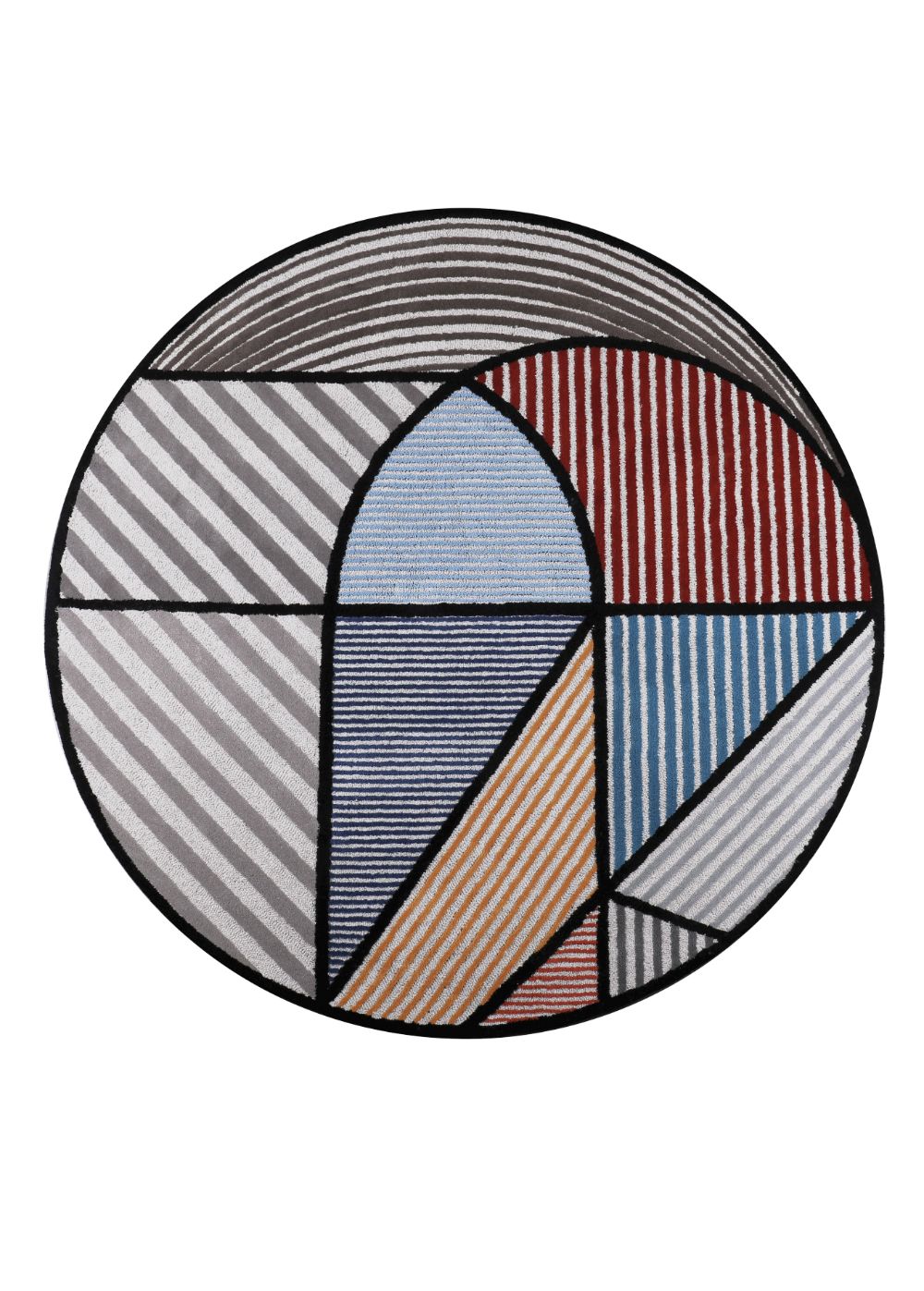 colorful round rug with different colors. dining room rug