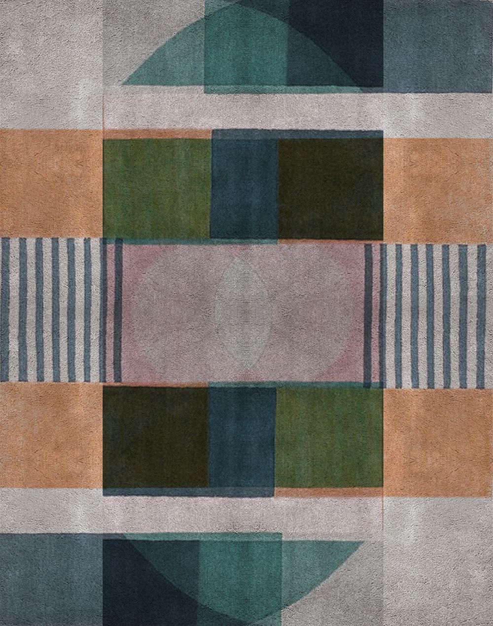Dining Room Rugs that will turn you into the best event host Modern Contemporary Prisma III Rug. Geometric rug with blue, brown and gray colors.