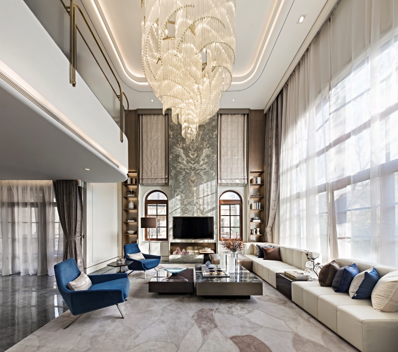 Modern Rug Designs by Ricky Wong Designers, Living Room, Neutralm Blue Chairs, Rugs Ideas, Rugs Inspirations