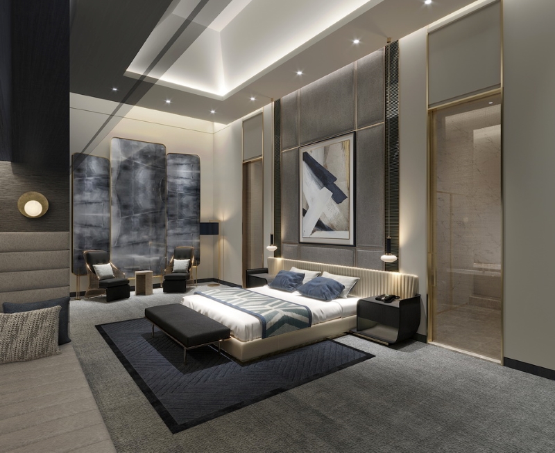 Modern Rug Designs by Ricky Wong Designers, Bedroom, Blue Bedroom, Contemporary Design, Rugs Ideas, Rugs Inspirations