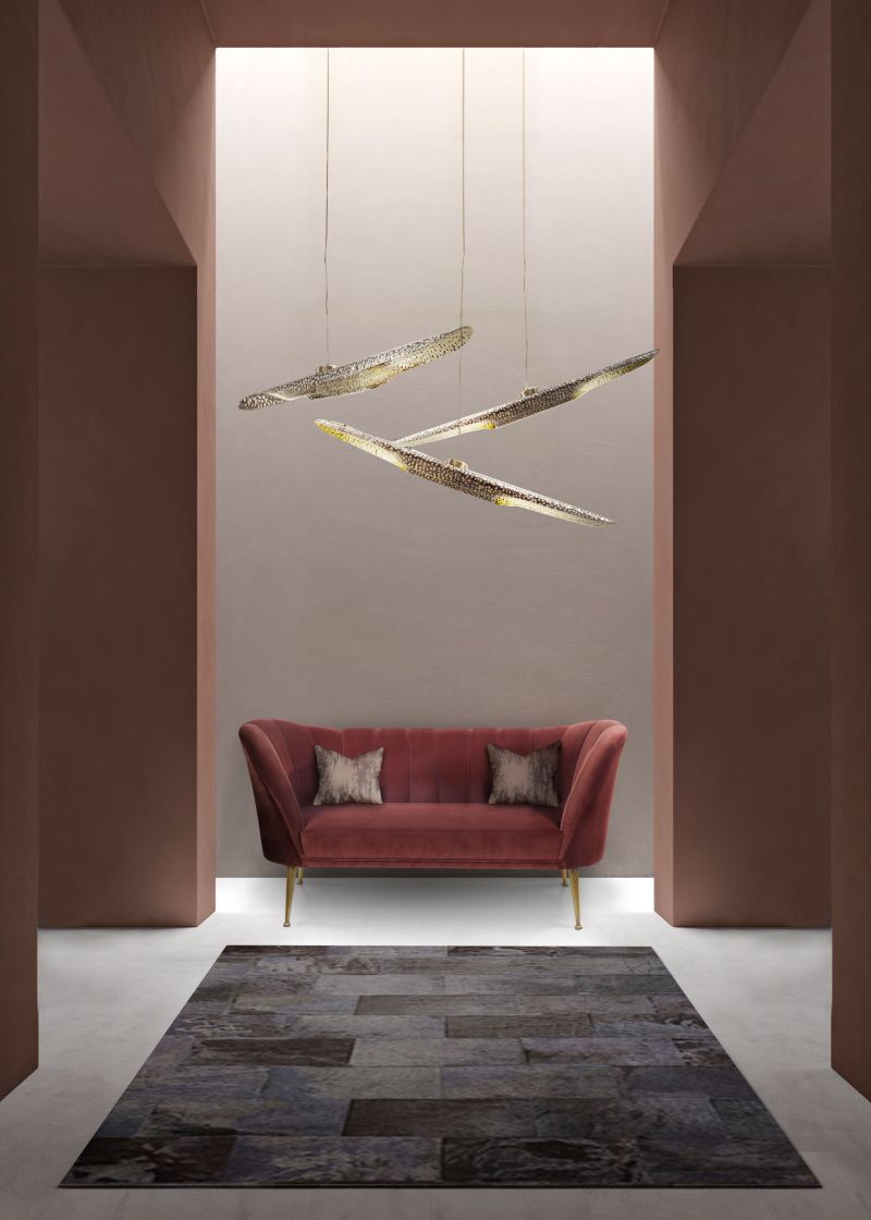 These Leather Rugs will give you the edgy feel your home needs, Modern contemporary hallway with a leather brick rug