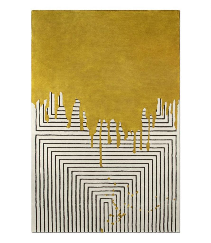 black and white rug with a touch of gold, the valencia rug is fabulous and luxury. 15 Top Home Decor Ideas For 2022: Classy Modern Rugs For A Timeless Look