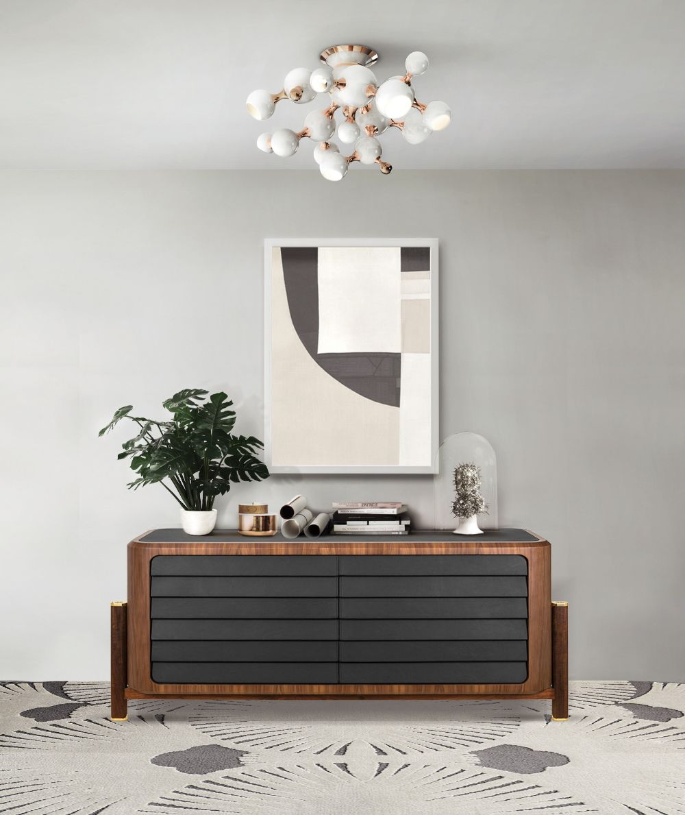 Rug Design Ideas for Hallways and Entryways  minimalistic dêco rug in gray and white.