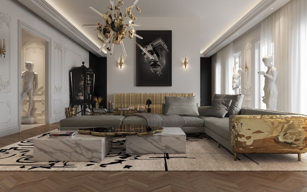 20 Contemporary Rug Designs That Will Showcase Your Personality modern  contemporary living room with black ink rug