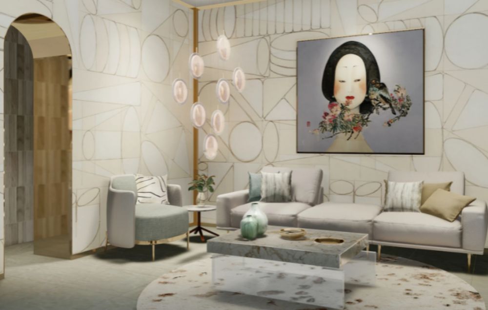 Exclusive Interview with Isabelle Miaja on Design Talks, modern living room with the oslo rug