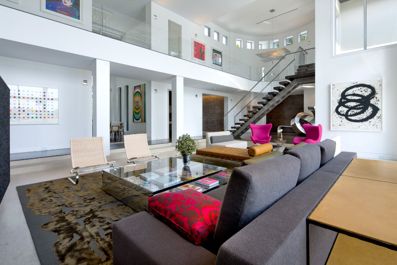 Michael Wolk - Boca Raton Residence. Contemporary living room with glamorous decor.
