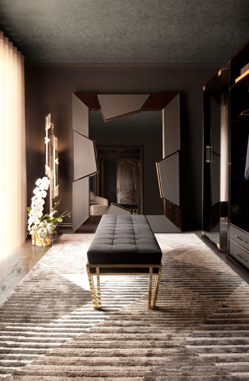modern minimalist closet with Air rug in gray tones