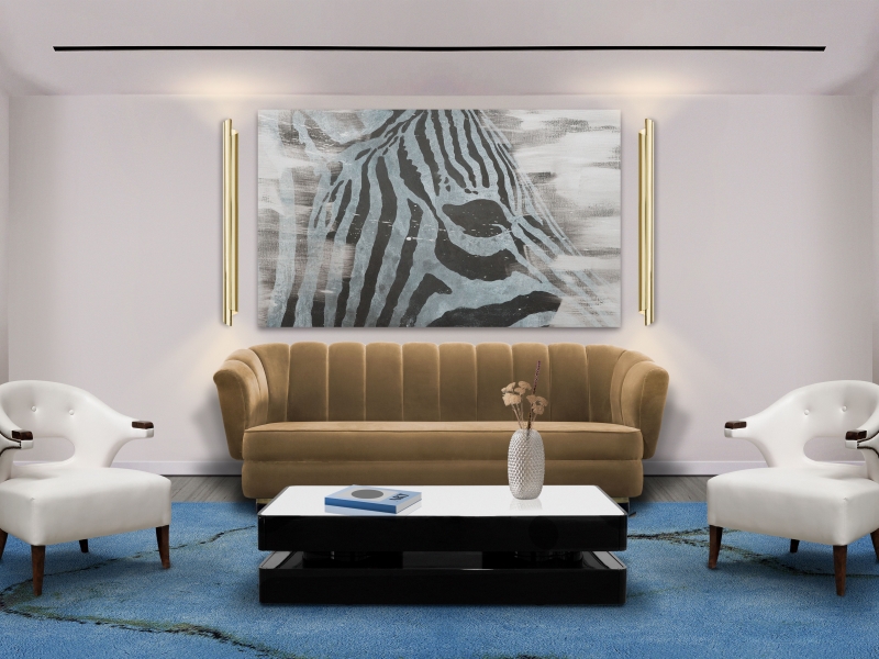 MODERN LIVING ROOM WITH MIRÓ CONTEMPORARY RUG