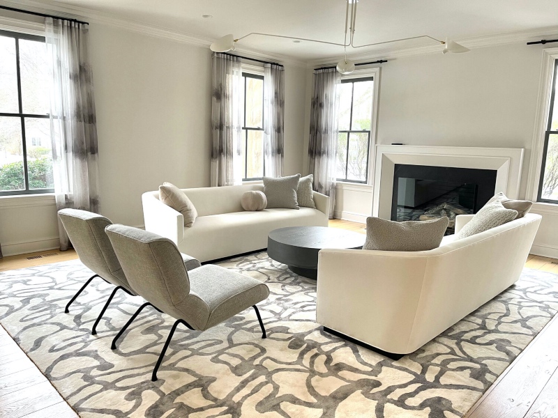 Grey and cold tones of rug design inspiration.