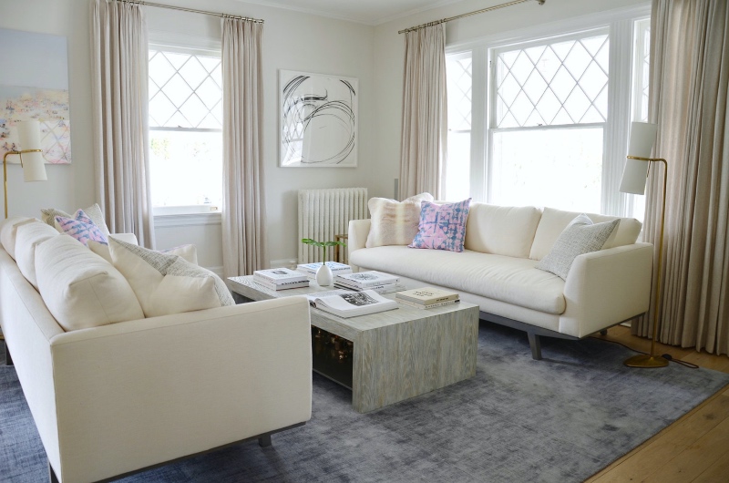 Living room with grey rug design inspiration.