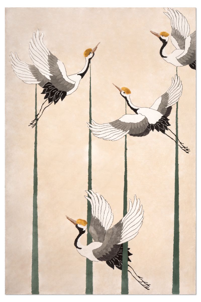 heron rug with light beige color. Luxurious Dining Room Ideas With Rugs