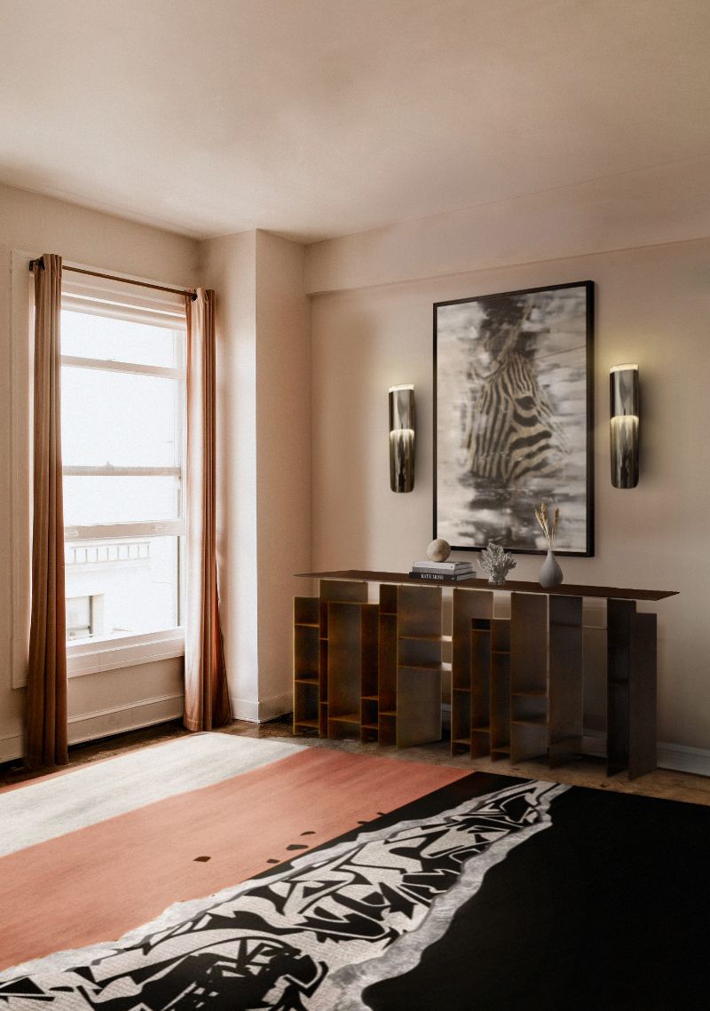 Contemporary hallway with modern rug. Custom-made Rugs: Make A Statement With a Personalized Rug