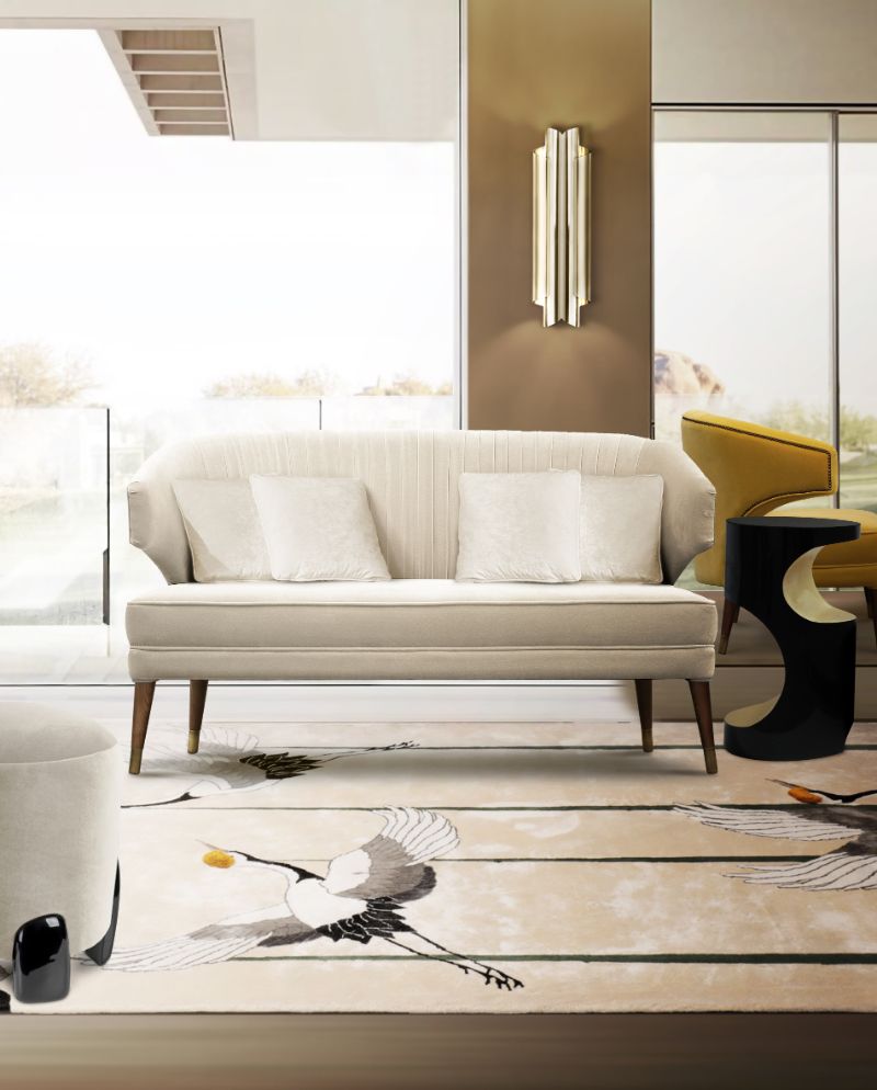 Large Area Rugs For Living Room: peaceful and serene living room decor with beige rug