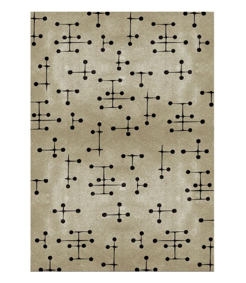 best lounge rugs: modern neutral area rug with dark stellar pattern