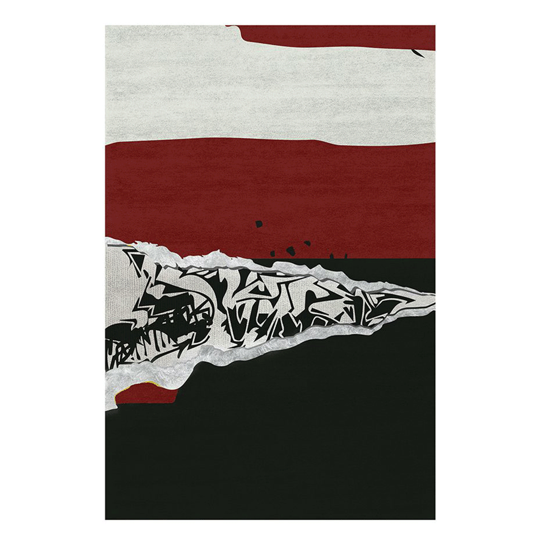 modern rug with a urban design isnpired by city life and street art. An iconic contemporary rug