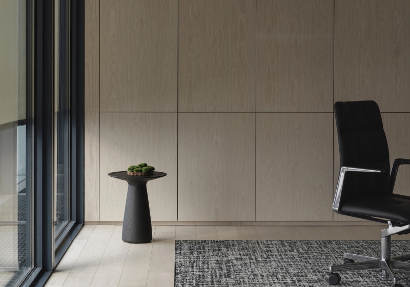 Woods Bagot: The Best Rug Ideas for Office Decor - Trout & Partners in Shanghai - Modern Office Decor with a Dark Tones Rug