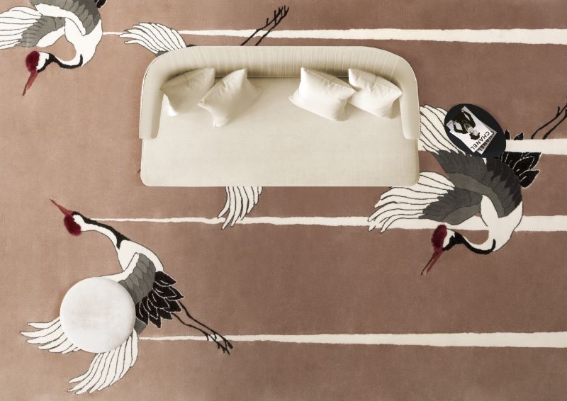 carpet ideas: Neutral living room with our Heron rug inspired by the elegance and grace of this beautiful species with the same name that helps us explore deeply the spiritually in our life.