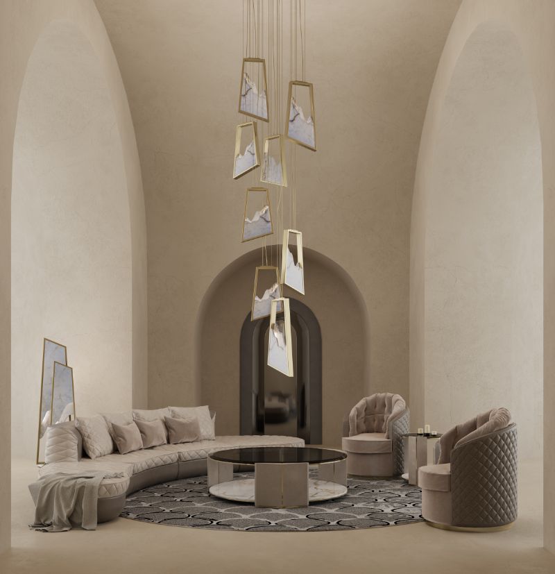 carpet ideas: A neutral color palette is perfect to create a glamorous and elegant ambiance to relax, just like this one!