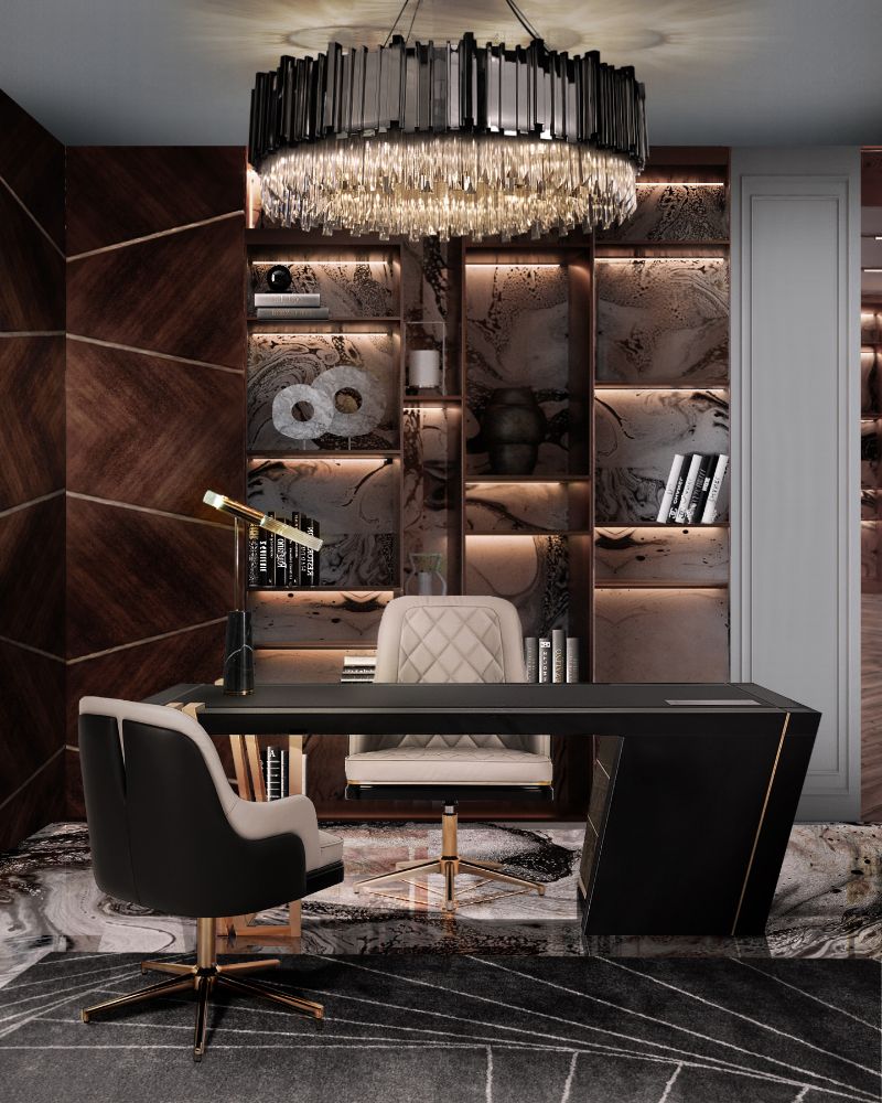 A classic modern office with a touch of luxury