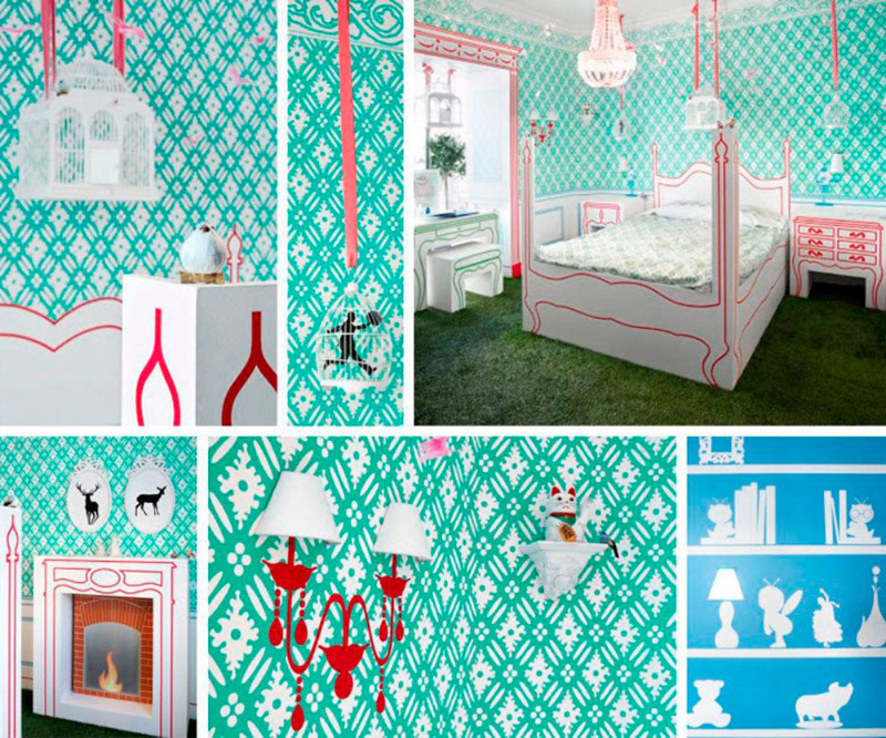bedroom by Guille García Hoz with white bed and vanity