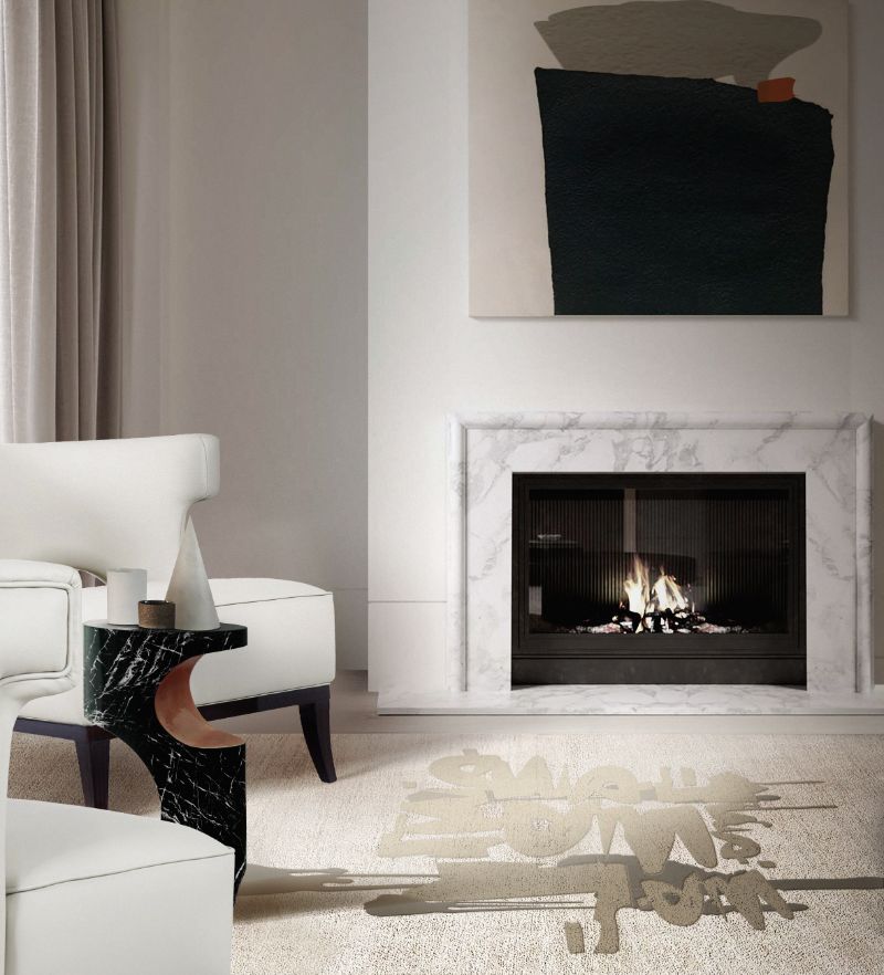 Decorating Your Interior With Neutral Rugs: 8 Inspirational Ideas with white rug and armchair