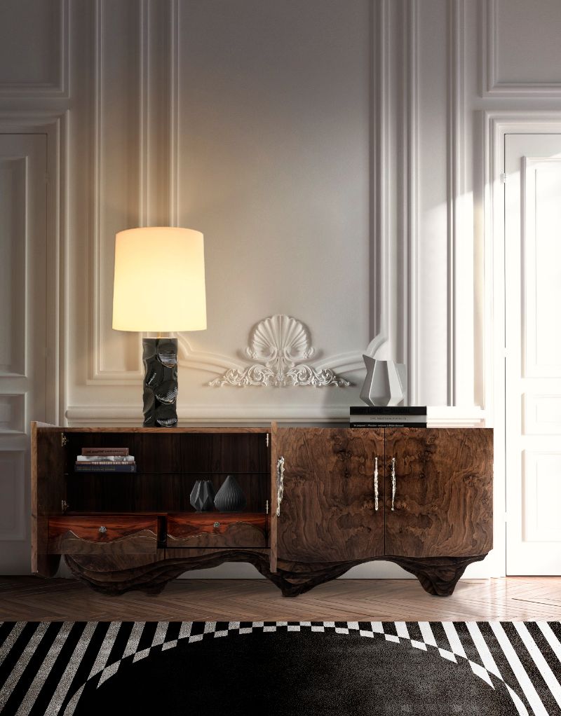 Geometric Rugs with black and silver rug with geometric design