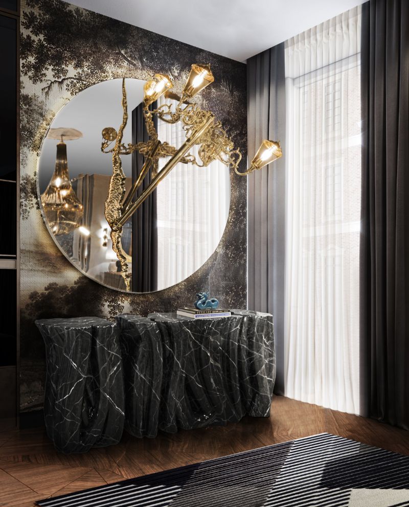 Geometric Rugs with a gray area rug in different shades for a luxurious space