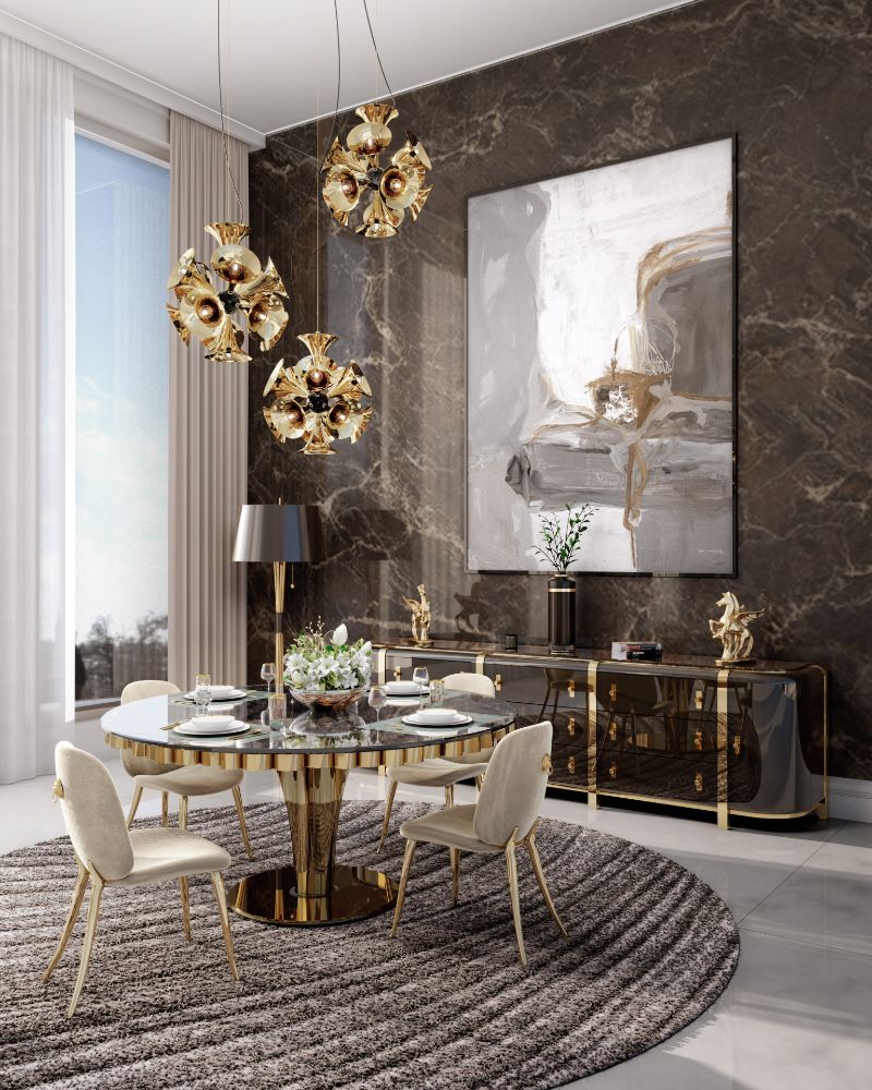 dining room rug ideas with round gray rug for elegant dining room