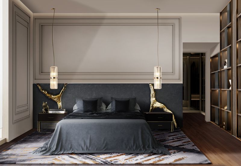 bedroom rugs for an elegant design with area rug in gray and gold