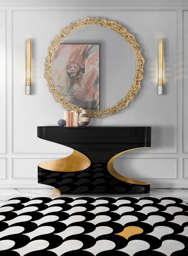 Runner Rugs For Hallways With An Elegant Flair. Modern hallway decor with black and white runner rug.