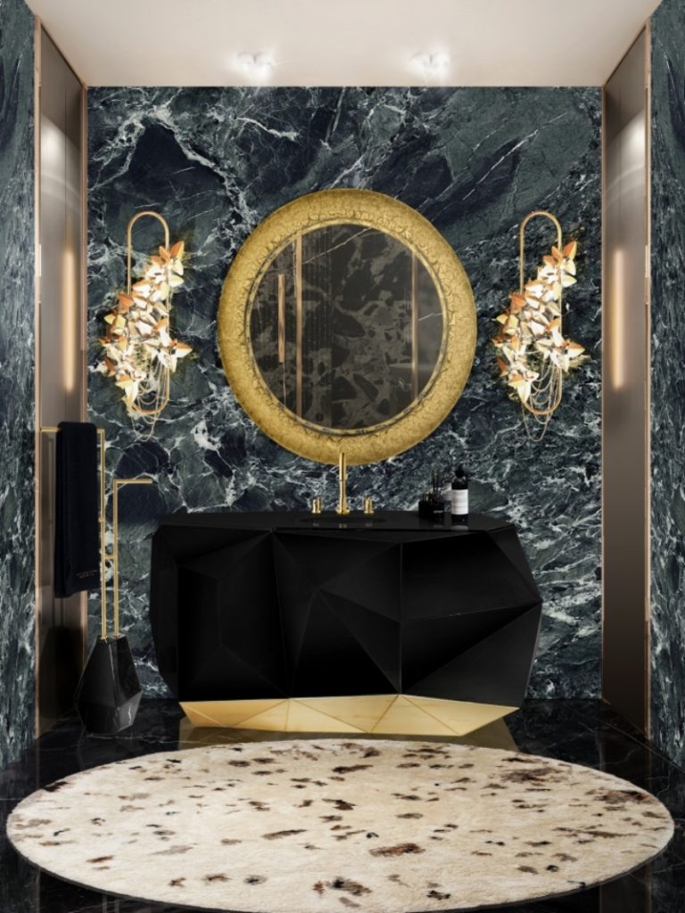 Round Rug Shapes in a bathroom area