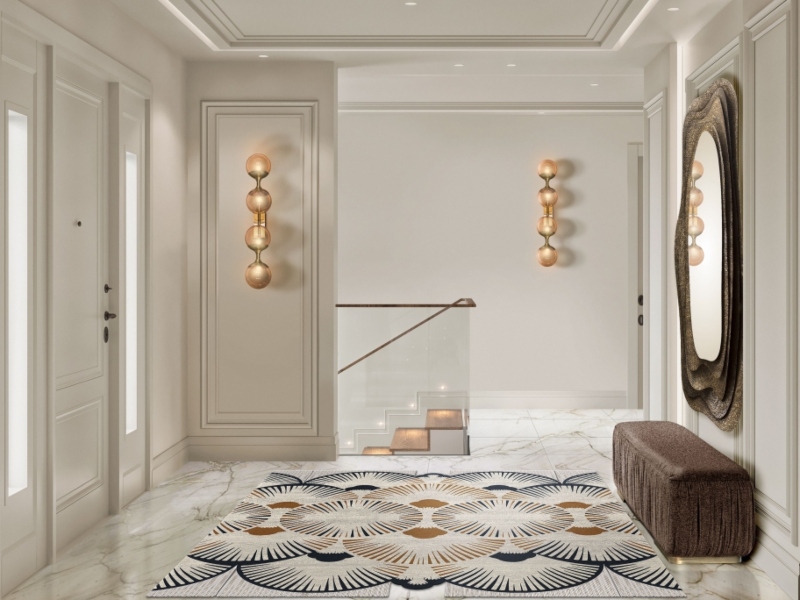 Square Rug Shapes in a hallway area