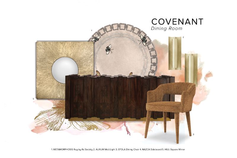 Moodboard Inspiration For The Fall with golden accents and wooden items