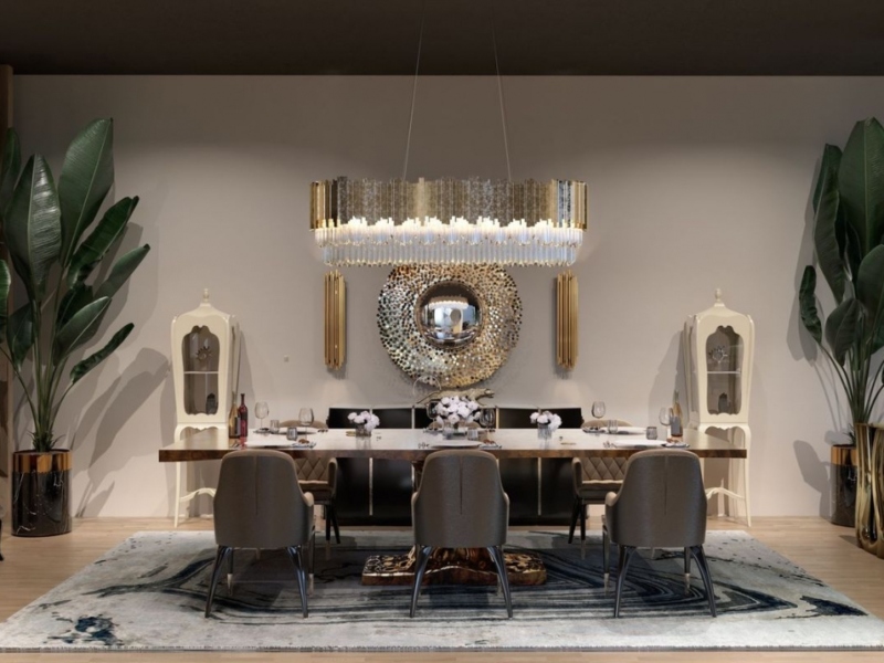 Rectangular Rug Shapes in a dining room area