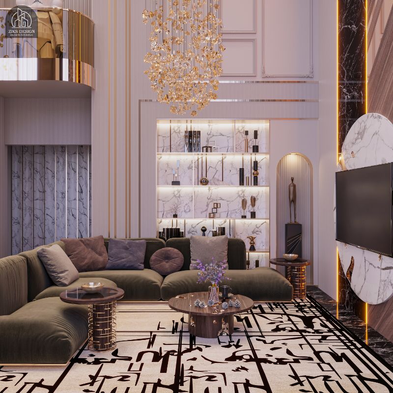8 Ideas on Living Room Designs For 2023. modern contemporary living room with black and white rug