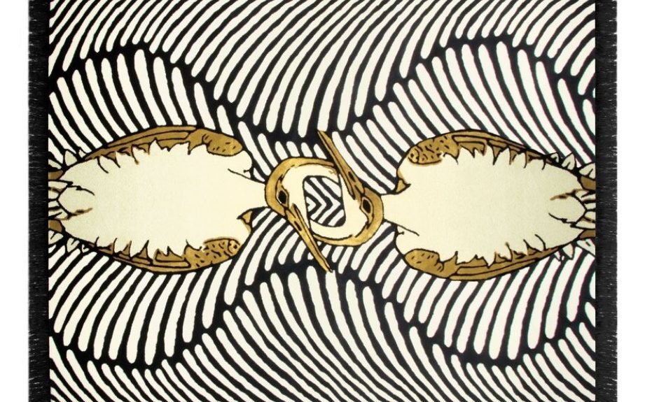 couple rug - black and white rug with a touch of gold. 8 Ideas on Living Room Designs For 2023