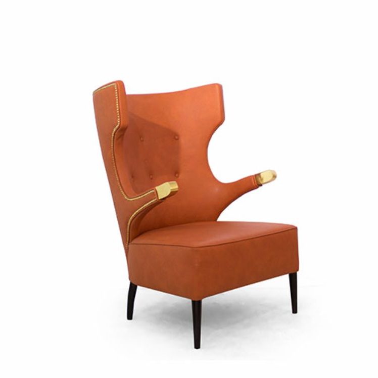 vegan leather furniture with orange hues
