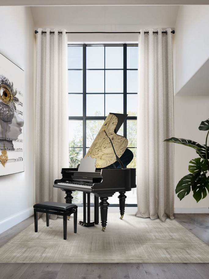 Majestic living room corner with white garden rug - Design and Custom Rug Ideas For A Unique Interior